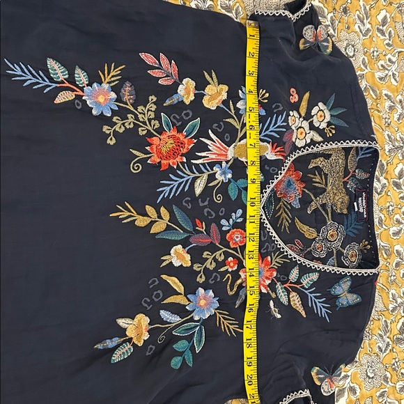 Johnny Was Navy Dress with Colorful Floral Embroidery 9-13-015 - Picture 5 of 7